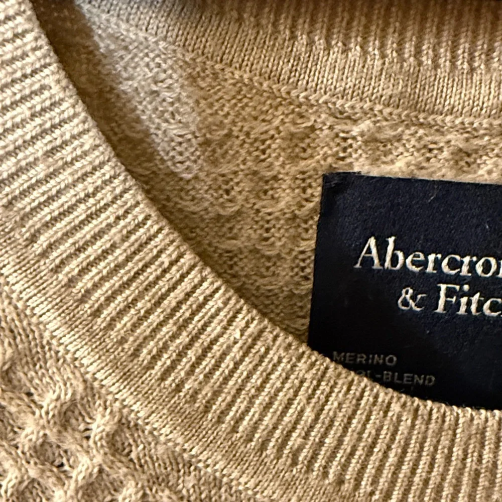Abercrombie & Fitch 2XL Oatmeal Honeycomb Knit Grandpa Core Mens Sweater